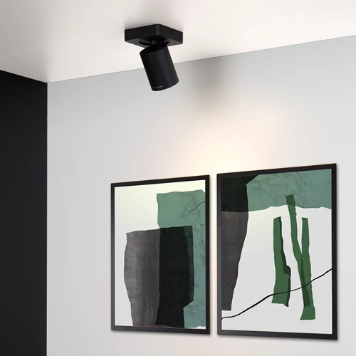 Lucide NIGEL - Spot plafond - LED Dim to warm - GU10 - 1x5W 2200K/3000K - Noir - ambiance 1